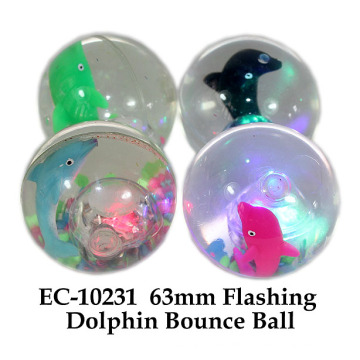 Lustiges 65mm blinkendes Wasser Bouncing Ball Delphin Spielzeug